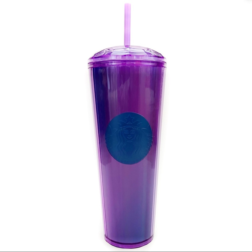 Starbucks Tumbler Purple Kaleidoscope Jewel Lid Travel Cold Cup Venti 24 fl oz